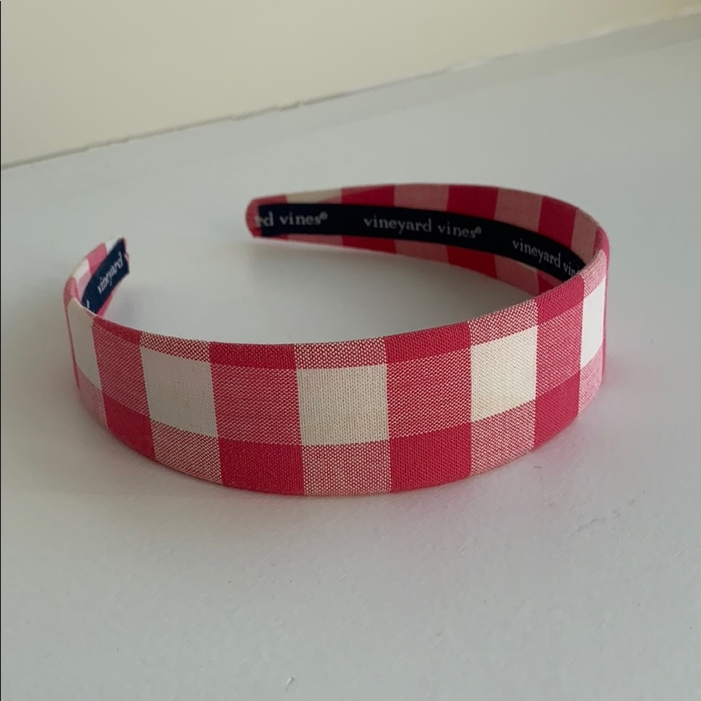 Vineyard Vines Red White Gingham Headband